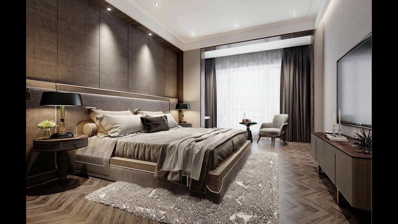 Bespoke bedroom with custom millwork and shelving